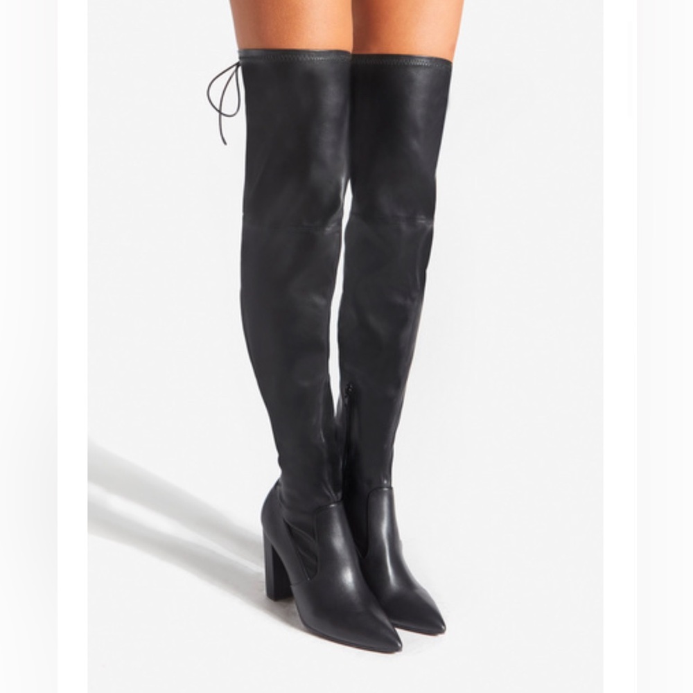 Black thigh high boots